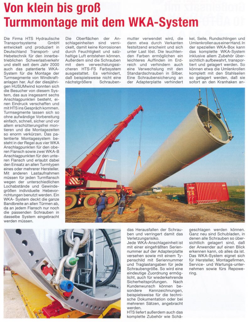 ROAD Journal 03/2015 - HTS - Turmmontage mit dem WKA-System